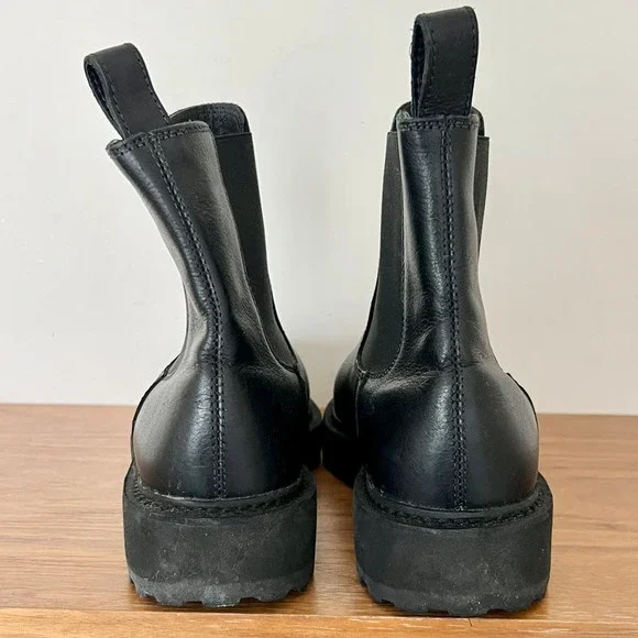 Diemme Alberone Leather Lug Sole Chunky Ankle Chelsea Boots Black Women 40 /9.5 - Picture 4 of 11